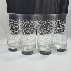 Patrón Tequila Etched Highball Glass 5.75” Barware – Lot Of 4